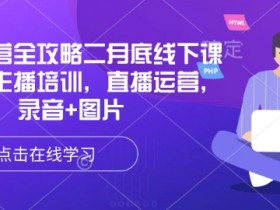 直播运营全攻略二月底线下课录音,主播培训,直播运营,录音+图片