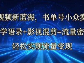 中视频新蓝海:哲学语录+影视混剪=流量密码,轻松实现流量变现