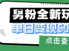 最新男粉暴力变现项目实操版教程,小白也能轻松上手,月入1w【揭秘】