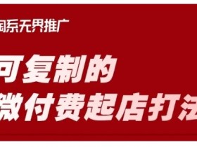 淘宝可复制的微付费起店打法，带你掌握可复制的微付费起店打法
