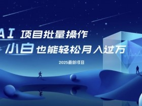 25年最新项目批量操作,小白也能轻松月入过W,可无限放大【揭秘】