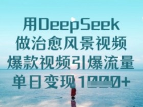 用DeepSeek做治愈风景视频,爆款视频引爆流量,单日变现多张