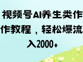 视频号ai养生类作品制作教程,轻松爆流量,日入数张