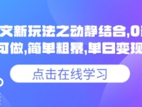 小说推文图文新玩法之动静结合,0粉抖音账号可做,简单粗暴,单日变现多张