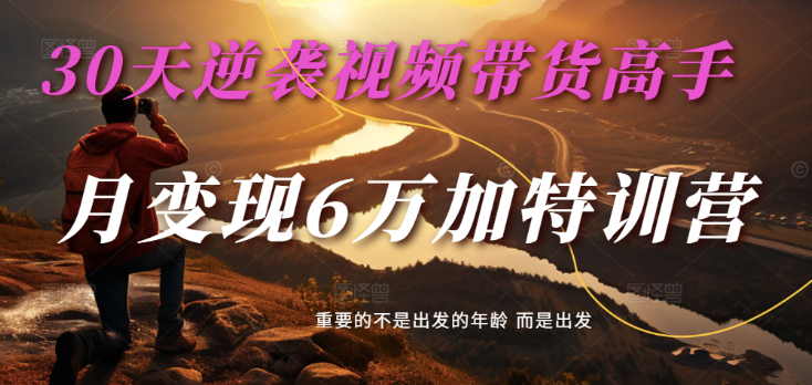 2025短视频带货30天逆袭视频卖货大神，单月转现6万加夏令营