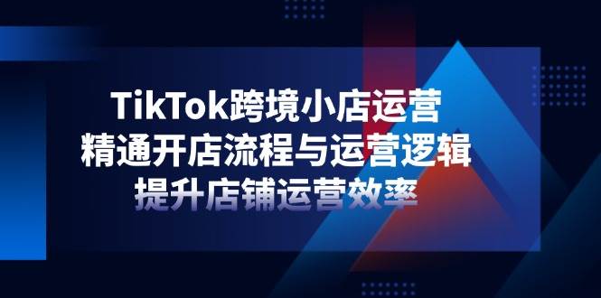 TikTok跨境电商小商店经营,熟练开店的流程与运营思路,提升店铺经营效率