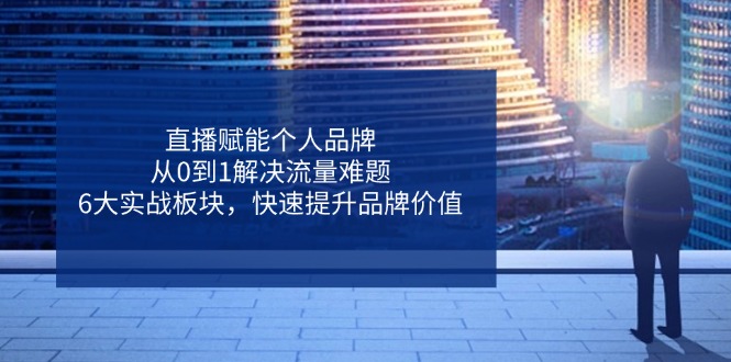(14365期)直播间创变个人ip,从0到1处理总流量难点,6大实战演练版块,迅速提升品牌形象