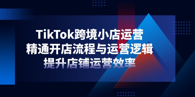 (14369期)TikTok跨境电商小商店经营,熟练开店的流程与运营思路,提升店铺经营效率