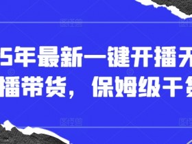 2025年最新一键开播无人直播带货,保姆级干货