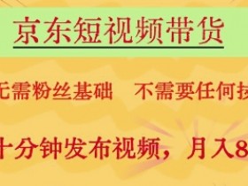京东短视频带货,无需粉丝基础,不需要任何技术,每天十分钟发布视频,月入8k【揭秘】