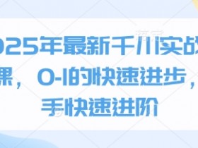 2025年最新千川实战投放课,0-1的快速进步,新手快速进阶