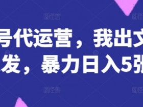 公众号代运营,我出文章你来发,暴力日入5张+【揭秘】