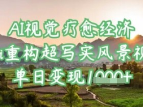 AI视觉疗愈经济:用ai重构超写实风景视频,单日变现多张
