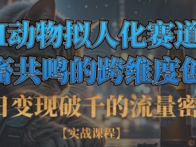 单日变现破千的流量密码,AI动物拟人化赛道+社畜共鸣的跨维度创作