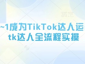 从0~1成为TikTok达人运营,tk达人全流程实操