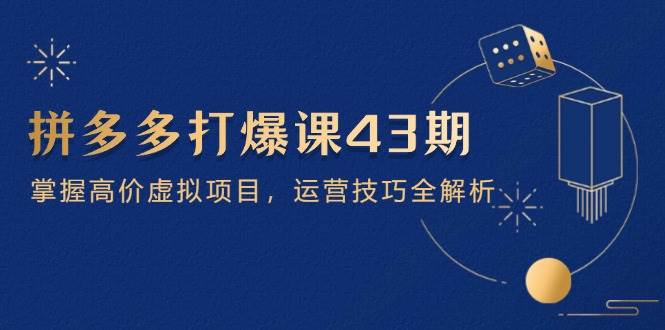 拼多多平台打穿课第 43 期,把握高价位虚拟资源项目,运营方法全面解析(15节)
