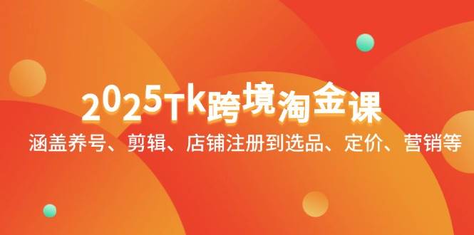 2025Tk跨境电商挖金课:包含起号、视频剪辑、店铺注册到选款、标价、销售等