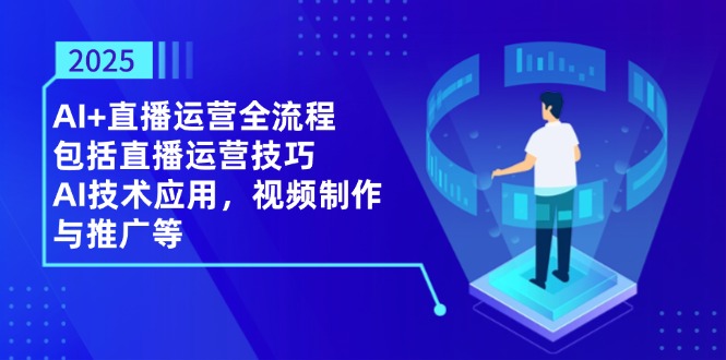 (14523期)2025AI 抖音运营全过程,包含直播间运营方法,AI关键技术,视频后期制作和推广等