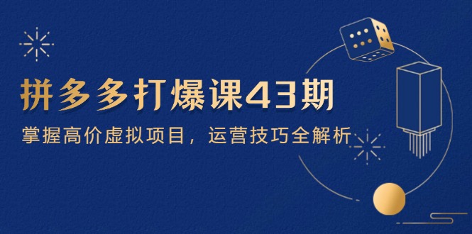 (14546期)拼多多平台打穿课第 43 期,把握高价位虚拟资源项目,运营方法全面解析(15节)