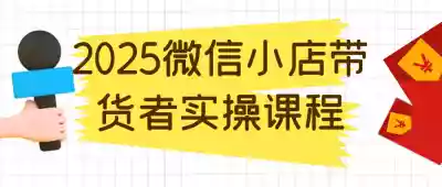 新媒体运营2025微信小店带货者实操课程