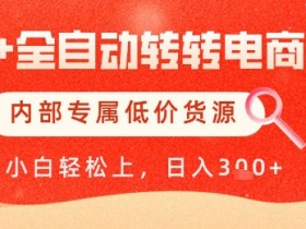 【AI+全自动转转电商】内部专属低价货源,全网首发,单日轻松变现几张【揭秘】