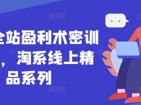 无界全站盈利术密训22.0,淘系线上精品系列