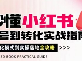 秒懂小红书-起号到转化实战指南,从转化模式到实操落地全攻略,让你破解流量玄学,做得有结果