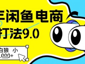 25年闲鱼电商高阶打法9.0,空手套白狼,小白日入几张