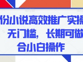 五月份小说高效推广实操,0成本,无门槛,长期可做,适合小白操作
