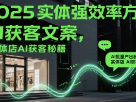 2025实体强效率方法:AI批量产出获客文案,实体店AI获客秘籍