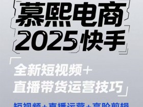 2025快手短视频+直播带货运营技巧,短视频、直播运营、高阶剪辑