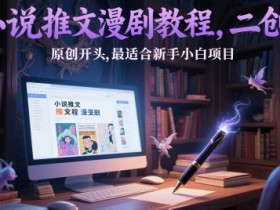 小说推文漫剧教程,二创+原创开头,最适合新手小白项目