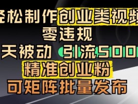 抖音引流创业粉,几分钟一个视频,非常暴力,小白直接可上手操作