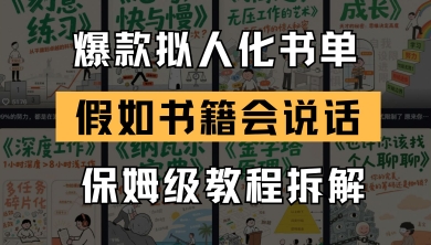 最新爆款拟人化书单玩法，假如书籍会说话，保姆级教程 -1