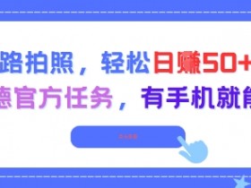 走路拍照,轻松日入50+!高德官方任务,有手机就能干