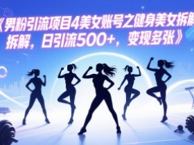 男粉引流项目4美女账号之健身美女拆解,日引流500+,变现多张