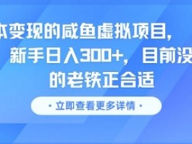 零成本变现的咸鱼虚拟项目, 轻资产运营,新手日入3张+,目前没有项目的老铁正合适