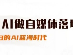 用AI做自媒体落地,适合新手快速入门与进阶,小白的AI蓝海时代