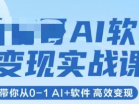 AI软件变现实战课,带你从0-1 Al+软件 高效变现