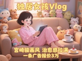 单个账号涨粉71W!用AI制作独居女孩Vlog,宫崎骏画风,治愈感拉满,一条广告报价3W
