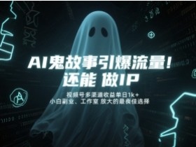 AI鬼故事引爆流量,还能做IP,视频号多渠道收益单日1k+,小白副业、工作室放大的最佳选择