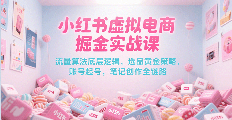 图片[1]-小红书虚拟电商掘金实战课，流量算法底层逻辑，选品黄金策略， 起号，笔记创作全链路
