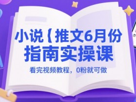 小说推文6月份指南实操课,看完视频教程,0粉就可做