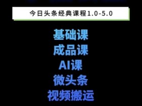 头条图文课1-5期教你头条图文写作、微头条、视频搬运变现,适合新手快速起号玩法