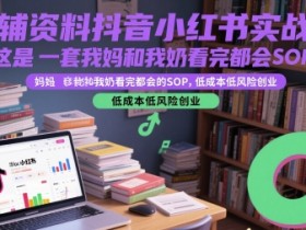 教辅资料抖音小红书实战营,这是一套我妈和我奶看完都会的SOP,低成本低风险创业