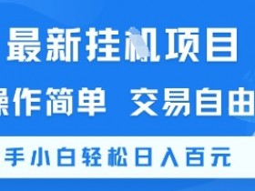 最新挂G项目,操作简单,交易自由,新手小白轻松日入100+【揭秘】