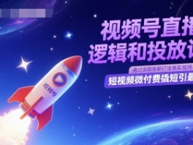 视频号直播底层逻辑和投放计划,短视频微付费撬短引最新打法