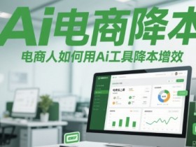Ai电商降本增效线上课,电商人如何用Ai工具降本增效