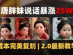 AI大唐胖贵妃说话2.0,40条视频暴涨40w粉,附独家变现攻略