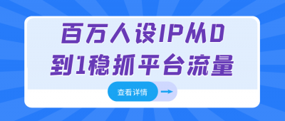 新媒体运营百万人设IP从0到1稳抓平台流量